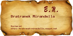 Bratranek Mirandella névjegykártya